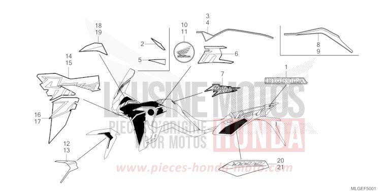 MARQUE/RAYURE (2) de Africa Twin GRAND PRIX RED (R380B) 2023